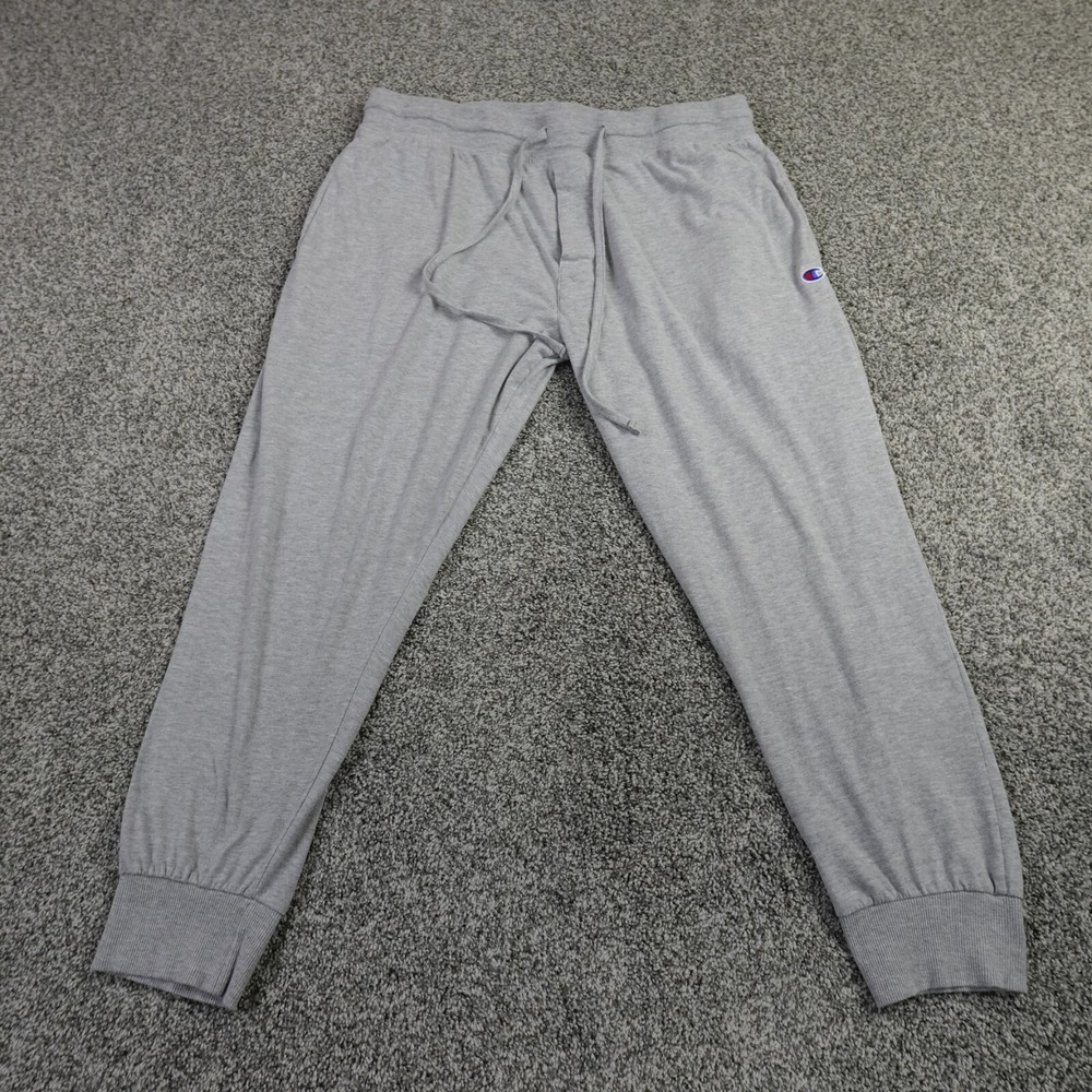 Champion‎ Pants Mens XL Gray Sweatpants Athletic Tapered Drawstring Jogger Gym